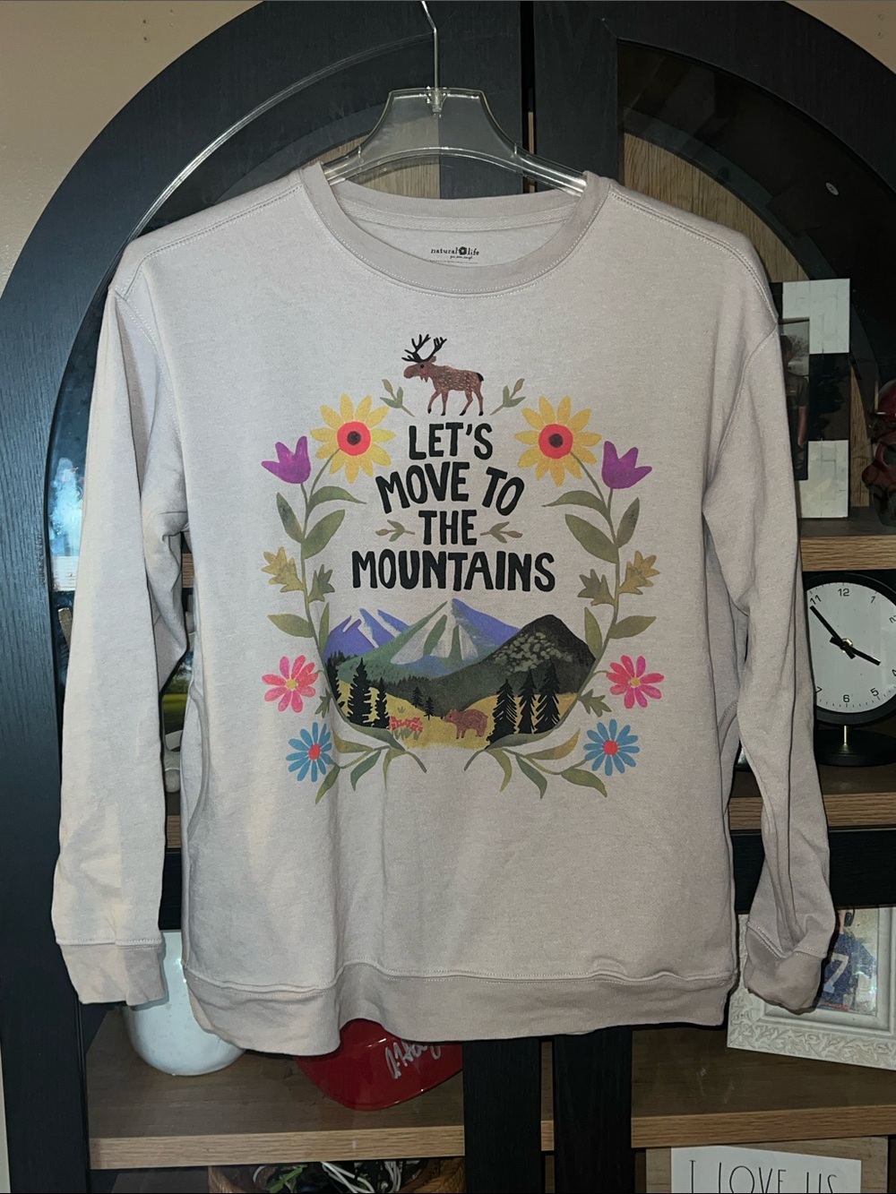 NATURAL LIFE Neutral Crewneck Tee - Light Taupe S EUC